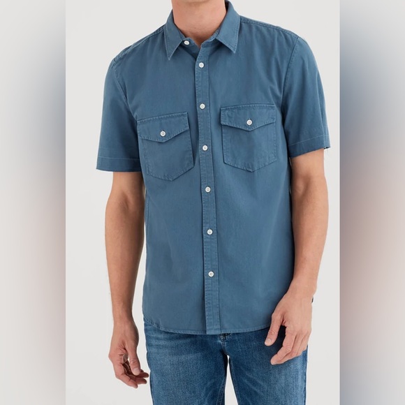 NWT, Short Sleeve Military Shirt in Cadet Blue - Picture 2 of 5